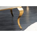 Designov&aacute; j&iacute;deln&iacute; židle Modern Barock se zlat&yacute;m kovov&yacute;m nohama a stř&iacute;brn&yacute;m potahem 104cm
