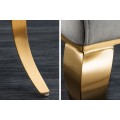 Designová jídelní židle Modern Barock se zlatým kovovým nohama a stříbrným potahem 104cm