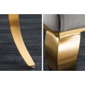 Designov&aacute; j&iacute;deln&iacute; židle Modern Barock se zlat&yacute;m kovov&yacute;m nohama a stř&iacute;brn&yacute;m potahem 104cm