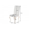 Designov&aacute; j&iacute;deln&iacute; židle Modern Barock se zlat&yacute;m kovov&yacute;m nohama a stř&iacute;brn&yacute;m potahem 104cm