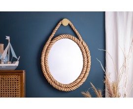 Koloni&aacute;ln&iacute; z&aacute;věsn&eacute; zrcadlo Marinero s r&aacute;mem z provazu kulat&eacute; 62 cm