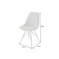 Designová moderní židle Scandinavia s manšestrovým šedým čalouněním