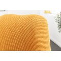 Moderní designová židle Scandinavia s manšestrovým čalouněním hořčicová žlutá