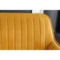 Moderní stylová lavice Vittel se žlutým čalouněním a černými kovovými nožičkami 160cm