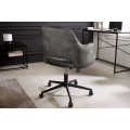 Moderní designová kancelářská židle Pedro s šedým sametovým potahem na kolečkách 82 cm
