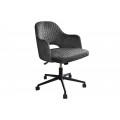 Moderní designová kancelářská židle Pedro s šedým sametovým potahem na kolečkách 82 cm