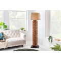 Designová stojací lampa Elegia s přírodní hnědou podstavou a béžovým stínítkem 180cm