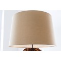 Designová stojací lampa Elegia s přírodní hnědou podstavou a béžovým stínítkem 180cm