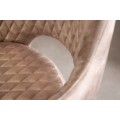 Modern&iacute; designov&aacute; kancel&aacute;řsk&aacute; židle Pedro otočn&aacute; na kolečk&aacute;ch se sametov&yacute;m čalouněn&iacute;m s pro&scaron;&iacute;v&aacute;n&iacute;m světle b&eacute;žov&aacute; 82 cm