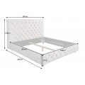 Luxusní čalouněná postel Kreon s Chesterfield prošíváním šedá