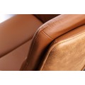 Moderní industriální židle Coiro s koženým čalouněním a kovovými nožičkami koňaková hnědá 90 cm