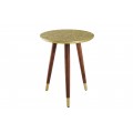 Luxusní orientální příruční stolek Alcasar kulatý s ručním kováním starozlatý 50cm