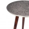 Luxusní orientální příruční stolek Alcasar, kulatý s ručním kováním starostříbrná 50 cm