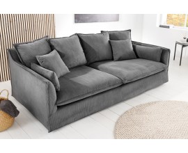 Designová dvousedačka Heaven s šedým manšestrovým čalouněním 200 cm