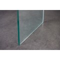 Moderní skleněný konzolový stolek Ghost se zaoblenými hranami a spodní policí, transparentní 100 cm