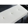 Stylové prošívání boucle čalounění moderní lavice Soreli v bílé barvě