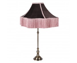 Luxusní vintage stolní lampa Gasell s viktoriánským nádechem a ozdobnými třásněmi v granátové červené barvě 70 cm