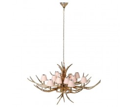 Designový vintage lustr Stag s kovovou konstrukcí ve zlaté barvě 155cm