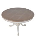 Klasický masivní konferenční stolek Campa Blanca z masivního dřeva v bílo-hnědém provedení s vyřezávaným zdobením