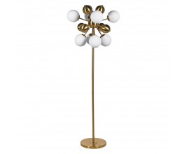 Luxusní glamour stojací lampa v lesklé zlaté barvě se 16ti svítidly ve tvaru koule 160cm
