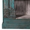 Exkluzivní vintage knihovna Bjork z masivního dřeva hnědo-modré barvy s patinou 240cm