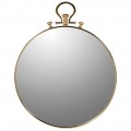 Luxusní kulatá zrcadlo na zeď White Rabbit ve stylu glamour ve tvaru kapesních hodin s rámem ve zlaté barvě