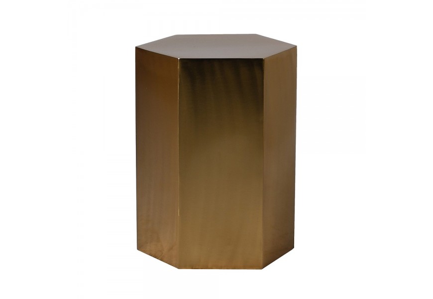 Glamour příruční stolek Hex ve zlatém šestiúhelníkovém provedení