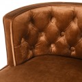 Luxusní art deco barová židle Strasbourg se sametovým potahem a chesterfield prošíváním koňaková hnědá 97 cm