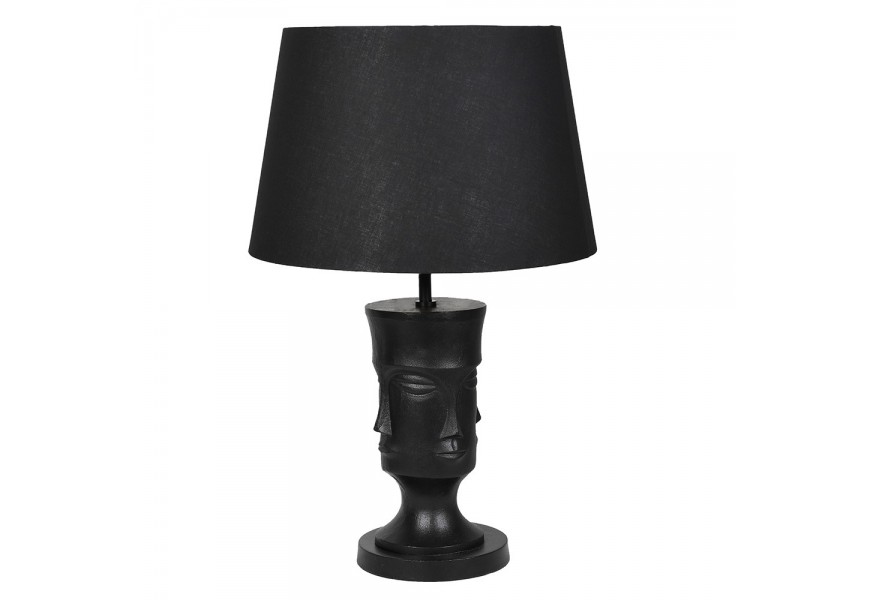 Designová stolní lampa Faces s černou podstavou s motivy obličeje 80cm