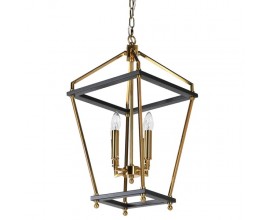 Designová art deco závěsná lampa Moreli se zlato-černou konstrukcí z kovu 60cm