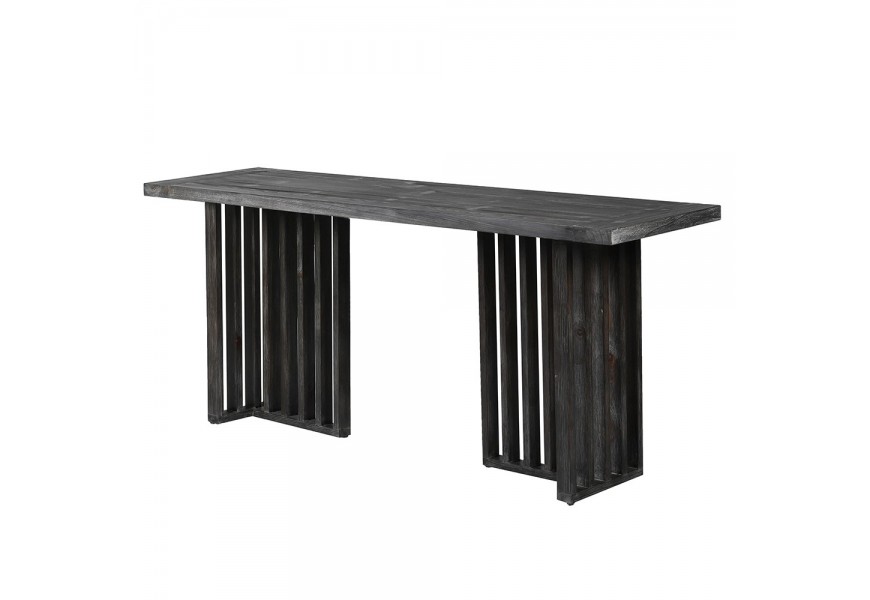 Moderní konzolový stolek Avanti s obdélníkovou vrchní deskou z masivního dřeva s černou povrchovou úpravou