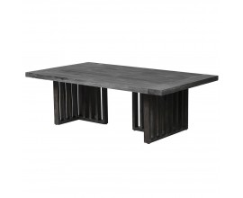 Designový dřevěný konferenční stolek Avanti z masivu s černou povrchovou úpravou a geometrickým designem