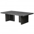 Designový dřevěný konferenční stolek Avanti z masivu s černou povrchovou úpravou a geometrickým designem