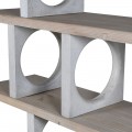 Designový regál Aladar s dřevěnými poličkami a designovou konstrukcí s betonovým efektem 160cm