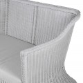 Luxusní ratanová dvousedačka Ratania Blanc v provensálském stylu se sedacím polštářem bílá 134 cm