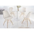 Moderní art deco židle Scandinavia se zlatou kovovou konstrukcí sametovým potahem v barvě champagne