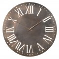 Velké vintage nástěnné hodiny s průhlednými římskými číslicemi s nadechem ocelové mosazné barvy