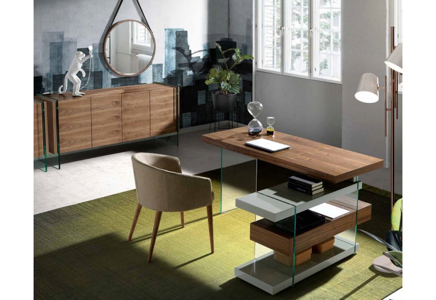 Moderní nábytek a italský design - luxusně zařízená pracovna Vita Naturale s přírodním nádechem