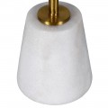 Designová art-deco stolní lampa Annie s podstavou z bílého mramoru a konstrukcí ve zlaté barvě 72 cm