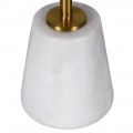 Designová art-deco stolní lampa Annie s podstavou z bílého mramoru a konstrukcí ve zlaté barvě 72 cm