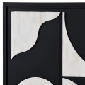 Luxusní inkrustovaná barová skříňka Vasilij v art-deco stylu s geometrickou výzdobou černá bílá 141 cm