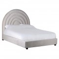 Designová king size manželská postel Astrid se zakřiveným čelem postele s rámem z borovicového masivu v béžové barvě