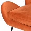 Moderní designové křeslo ušák Tonto s potahem z dakronového vlákna oranžová 97 cm