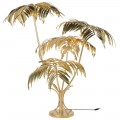 Luxusní art-deco stojací lampa Aruba s designem palmy zlatá 145 cm
