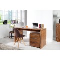Masivní psací stůl Terra ve venkovském stylu se zaoblenými hranami z palisandrového dřeva hnědá s přírodní kresbou 120 cm
