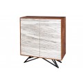 Moderní příborník Elentia v art deco stylu z akáciového masivu s designem mramoru 120 cm