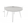 Industriální kulatý jídelní stůl Moonlight s vrchní deskou z mangového masivu ve světlém šedém zpracování 120 cm