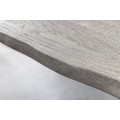 Industriální obdélníkový jídelní stůl Moonlight se světlou šedou vrchní deskou z akáciového masivu 140 cm