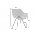Designová otočná čalouněná židle Hetty se sametovým potahem s prošíváním v chesterfield stylu stříbrná šedá 67 cm