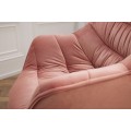Modern&iacute; j&iacute;deln&iacute; židle Monzana se starorůžov&yacute;m sametov&yacute;m potahem s čern&yacute;m kovov&yacute;m nohama 82 cm